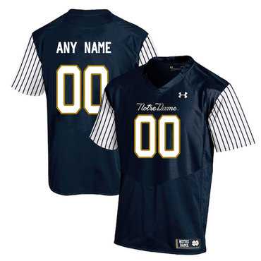 Mens Notre Dame Fighting Irish Navy Customized College Football Jersey